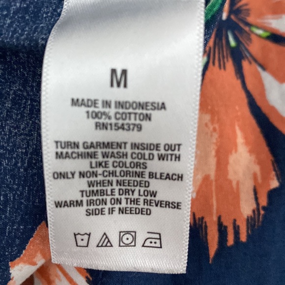 Aeropostale Mens Hawaiin Shirt Medium Tropical Floral Button Up Short Sleeve - Picture 11 of 11